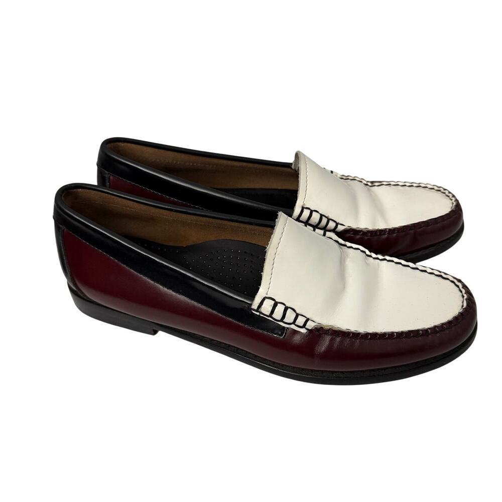 GH Bass Weejuns Loafers Womens Size 9 Tri Tone Leather Comfort Slip On Shoes